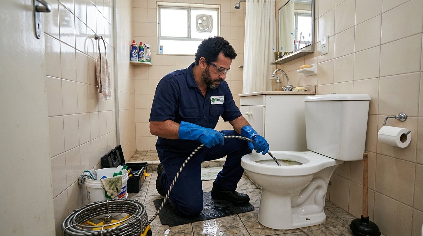 Encanador em Atendimento no Banheiro em Taubaté‑SP
