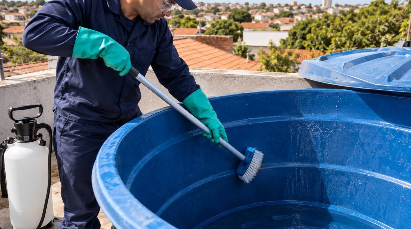 Higienização e Desinfecção da Caixa d'Água em Taubaté‑SP